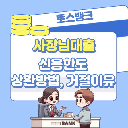 003토스뱅크 사장님대출개인사업자 자영업자 신용한도 상환방법 거절이유 신용등급점수